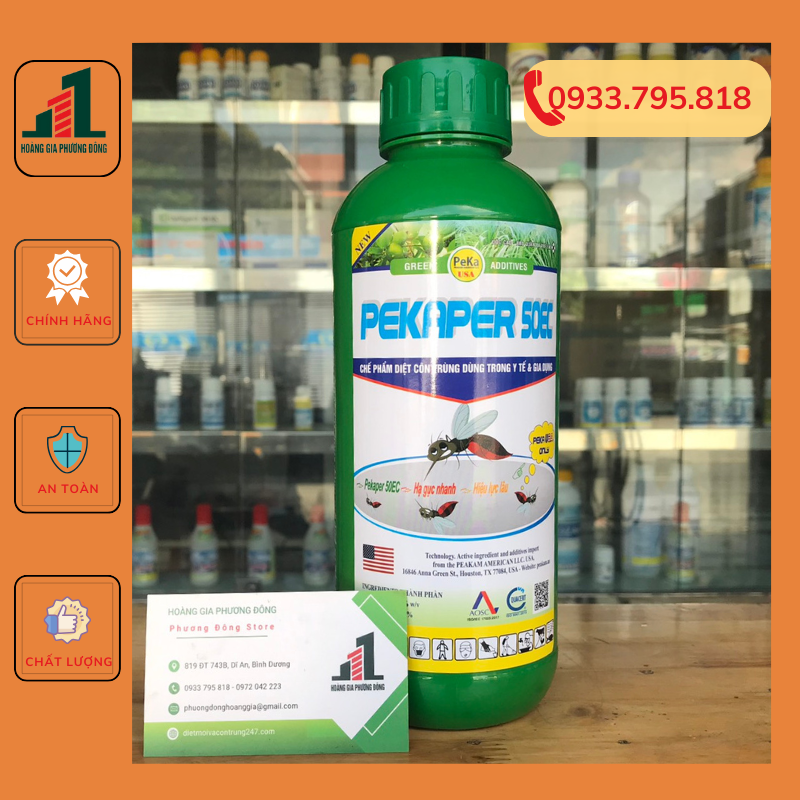 Thuốc diệt muỗi Pekaper 1 lít - thuốc diệt muỗi của Mỹ hiệu quả