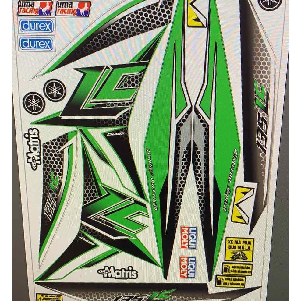 tem exciter 135 LC xanh lá