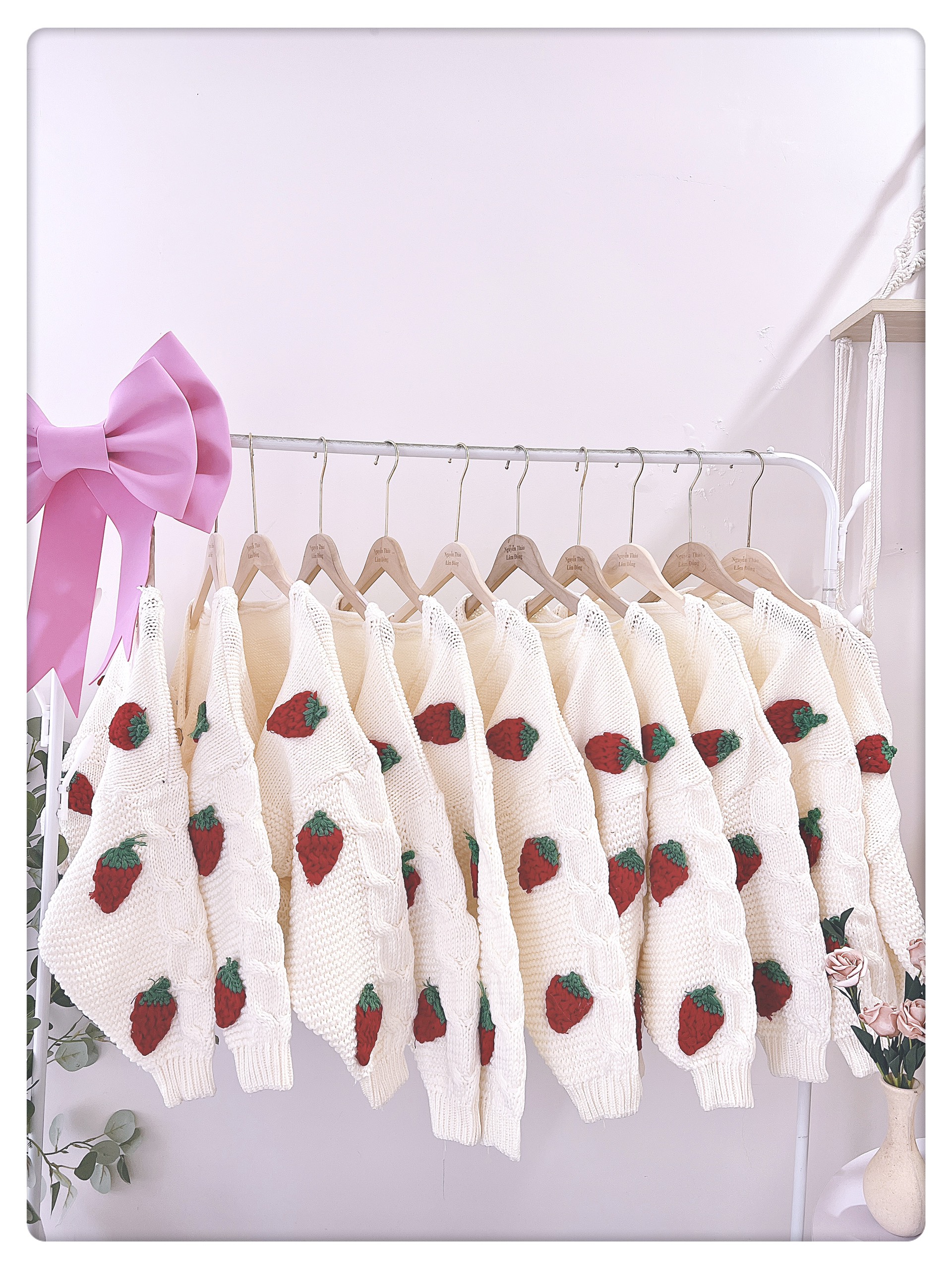 Áo Len Cardigan Gắn Hoa nhiều màu [CÓ SẴN]