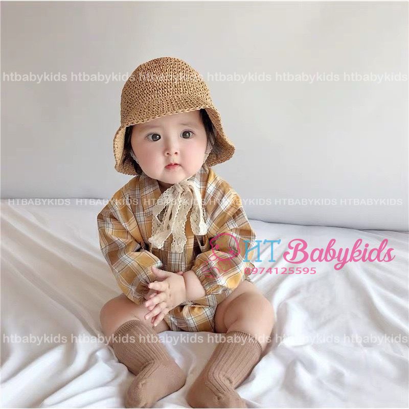 [ MẪU MỚI ]  Mũ Ajuma Cho Bé Mũ Cói Cột Nơ Hàn Quốc