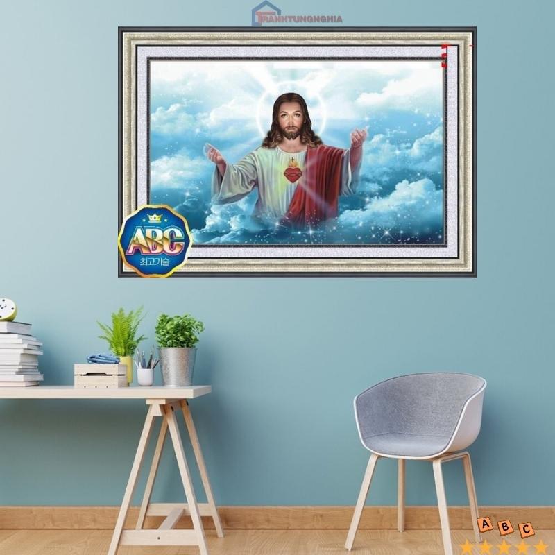 Tranh đính đá chúa giêsu 75cm x 50cm