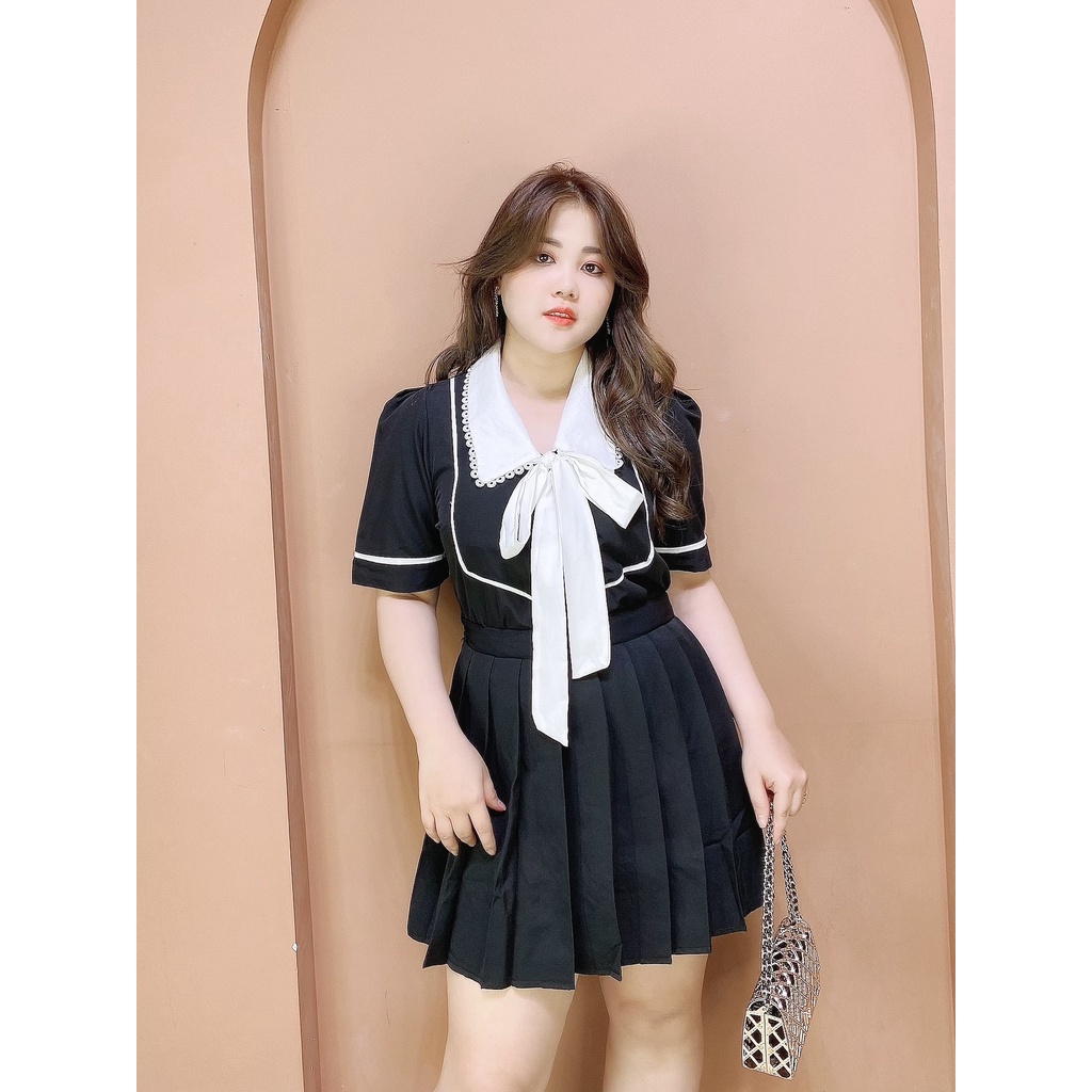 [ SALE XẢ ÁO KIỂU ]  ÁO CỔ TIM CỘT NƠ NGỰC DÀNH CHO NỮ BIGSIZE 50-90kg