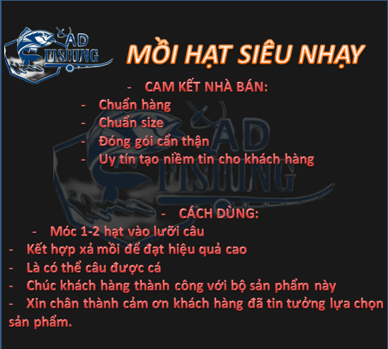 Mồi Câu Cá Dạng Hạt Câu TRẮM,CHÉP,TRÔI,DIẾC,RÔ PHI...