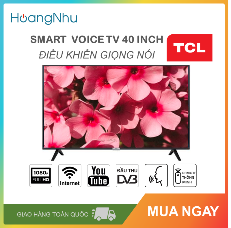 Bảng giá Smart Voice Tivi TCL 40 inch Kết nối Internet Wifi, Điều khiển giọng nói L40S6500 (Full HD, Android 8.0, Bluetooth, truyền hình KTS, tặng remote thông minh, màu đen)