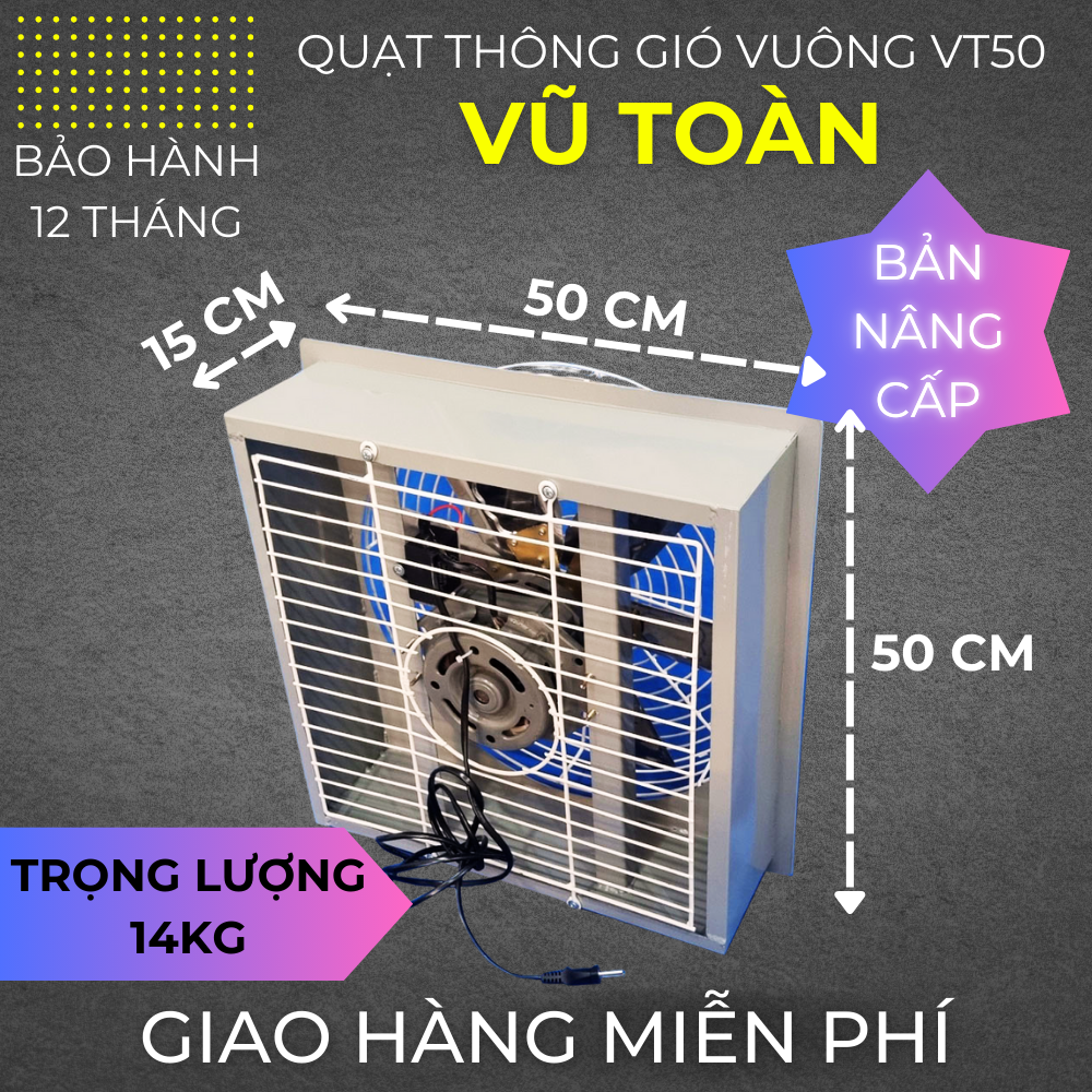 QUẠT THÔNG GIÓ 2 MẶT LƯỚI 400X400MM/ 500x500MM
