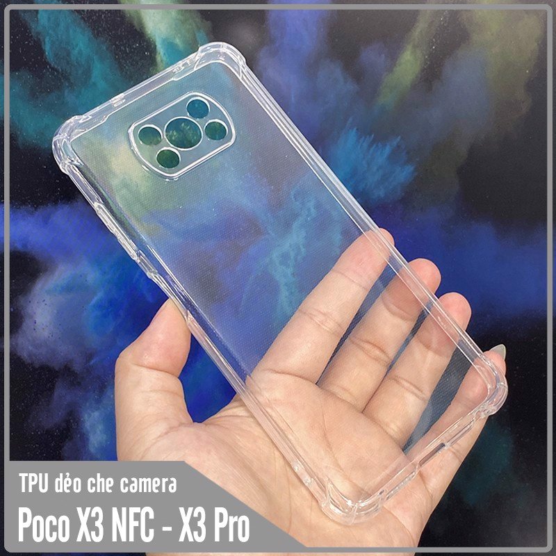 Ốp lưng cho Xiaomi Poco X3 NFC  X3 và Poco X3 Pro nhựa dẻo TPU trong che camera