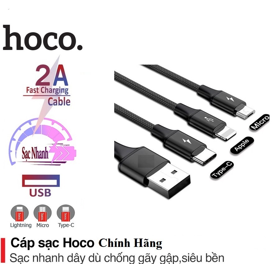 Cáp sạc iphone dài 1m/2m Hoco X14 siêu bền hàng chính hãng