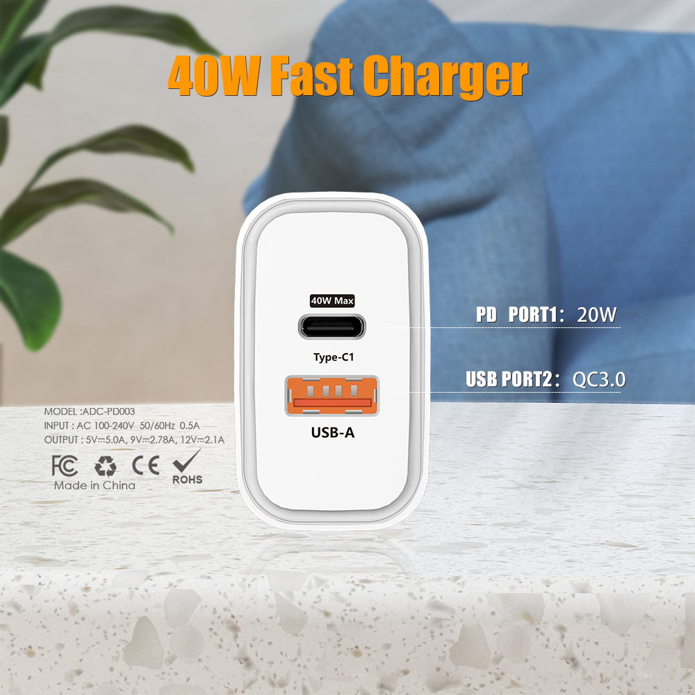 Bộ sạc nhanh Type-C+USB Cổng đôi