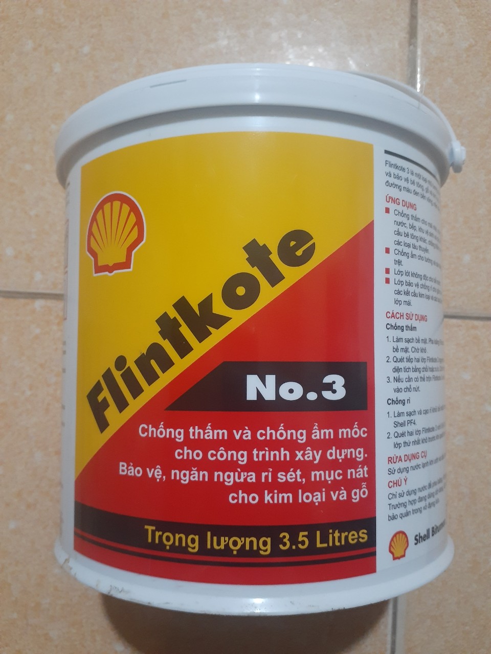 Shell flintkote No3 - 3,5L - Sơn chống thấm gốc Bitum
