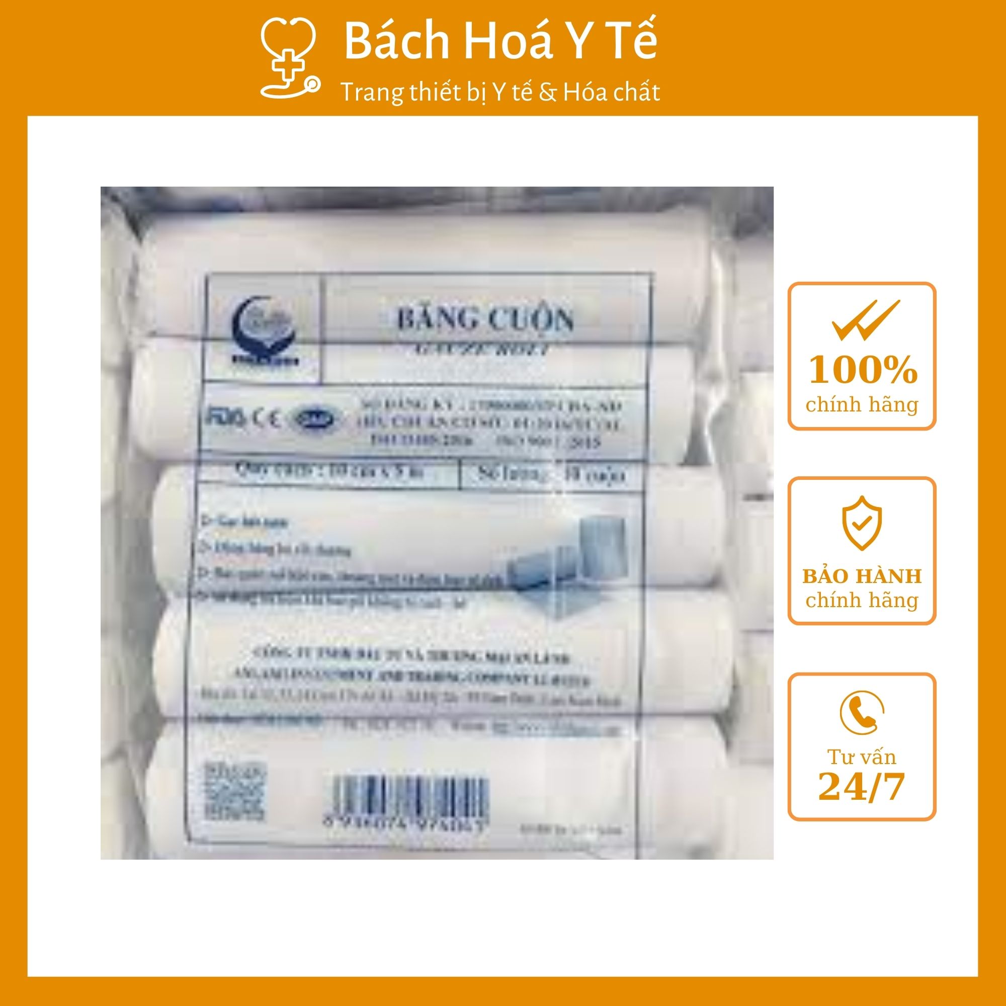 Băng cuộn An Lành, loại 10cmx5m, dễ sử dụng, bịch 10 cuộn.