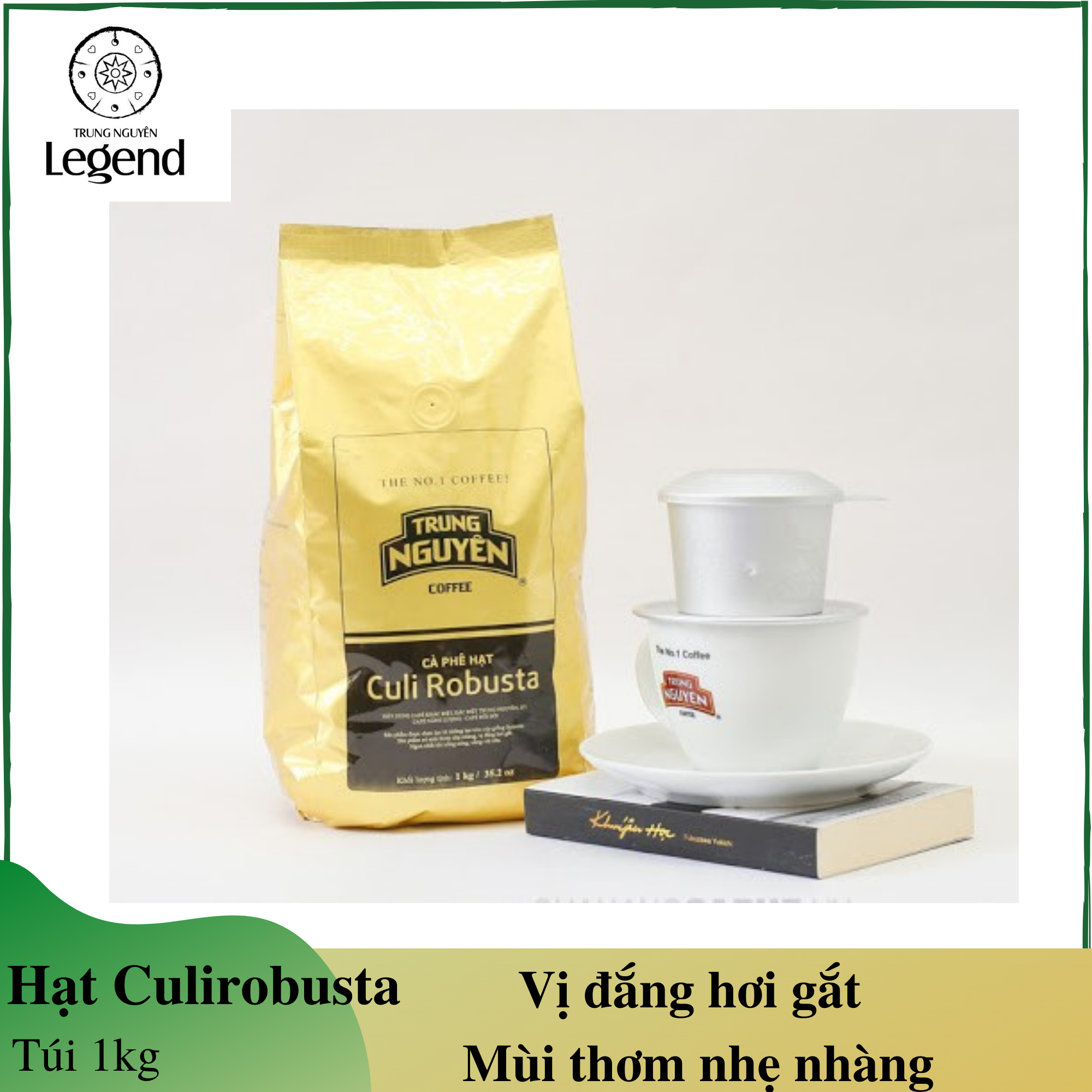 Cà Phê hạt Culi Robusta - Cà phê Trung Nguyên - túi 1kg