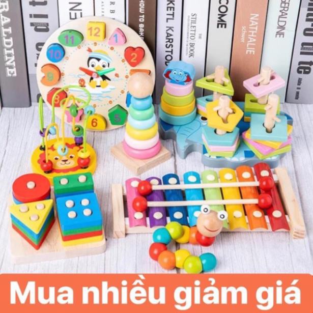 Combo 7 bộ đồ chơi gỗ thông minh
