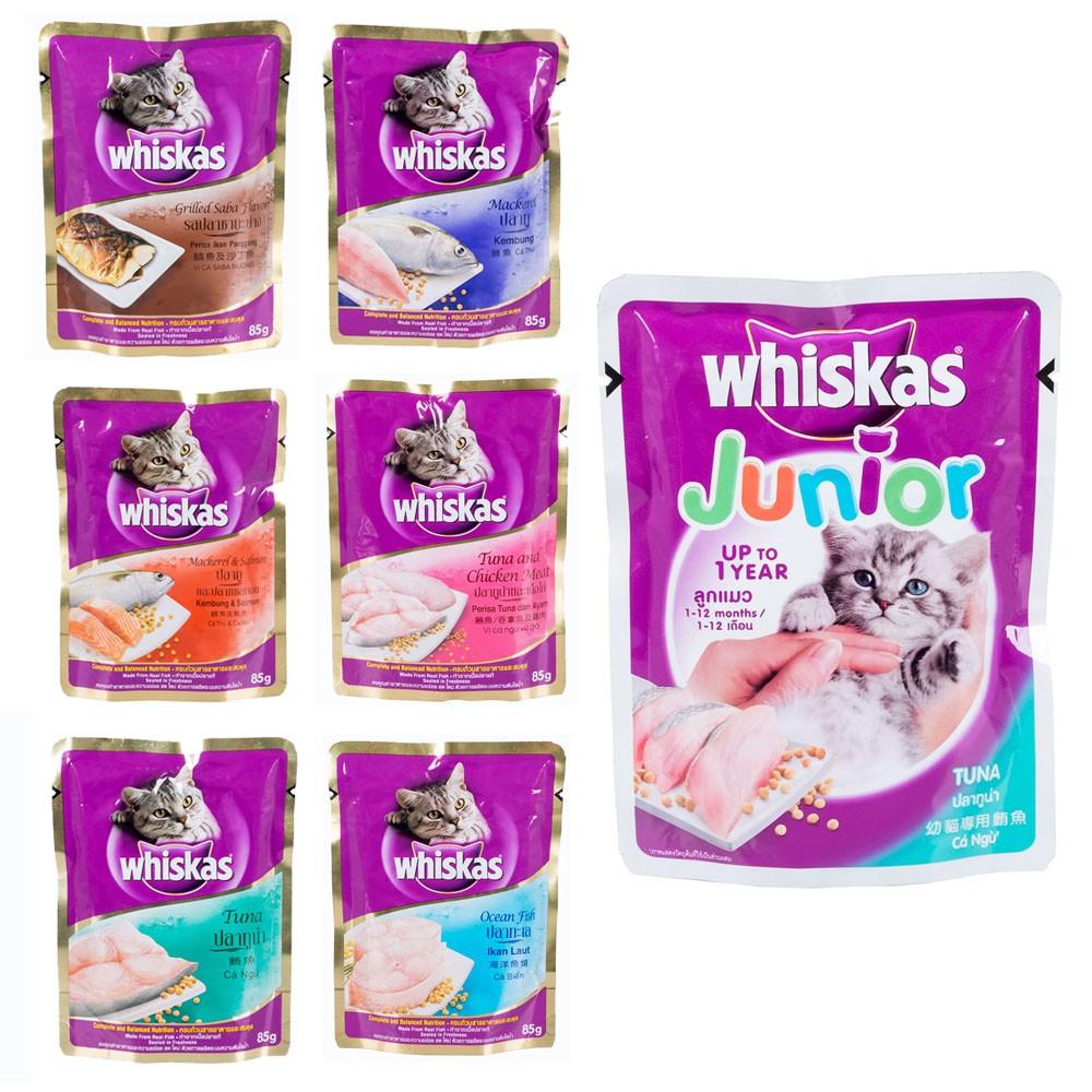Pate Whiskas gói cho mèo các loại 85g