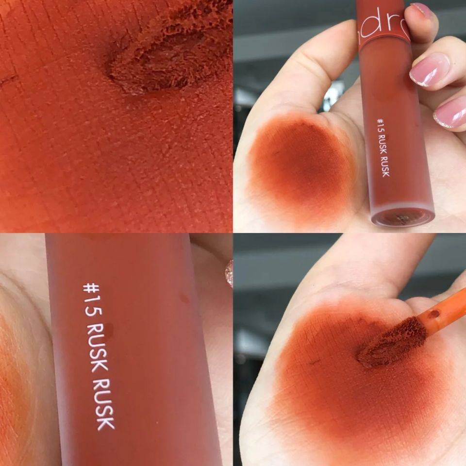 Son Romand Zero 15 cam cháy (son kem lì Romand Zero Velvet Tint)