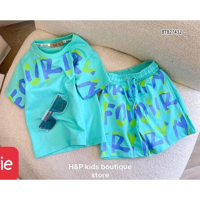 Bộ coton bé trai in chữ sắc nét