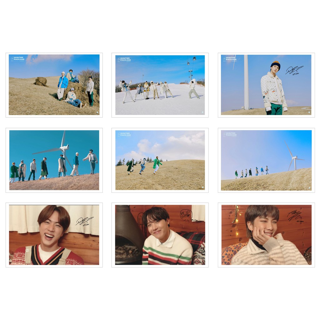 [Ép lụa] Lomo Card 45 Ảnh BTS - Winter Package 2021 (có chữ kí )