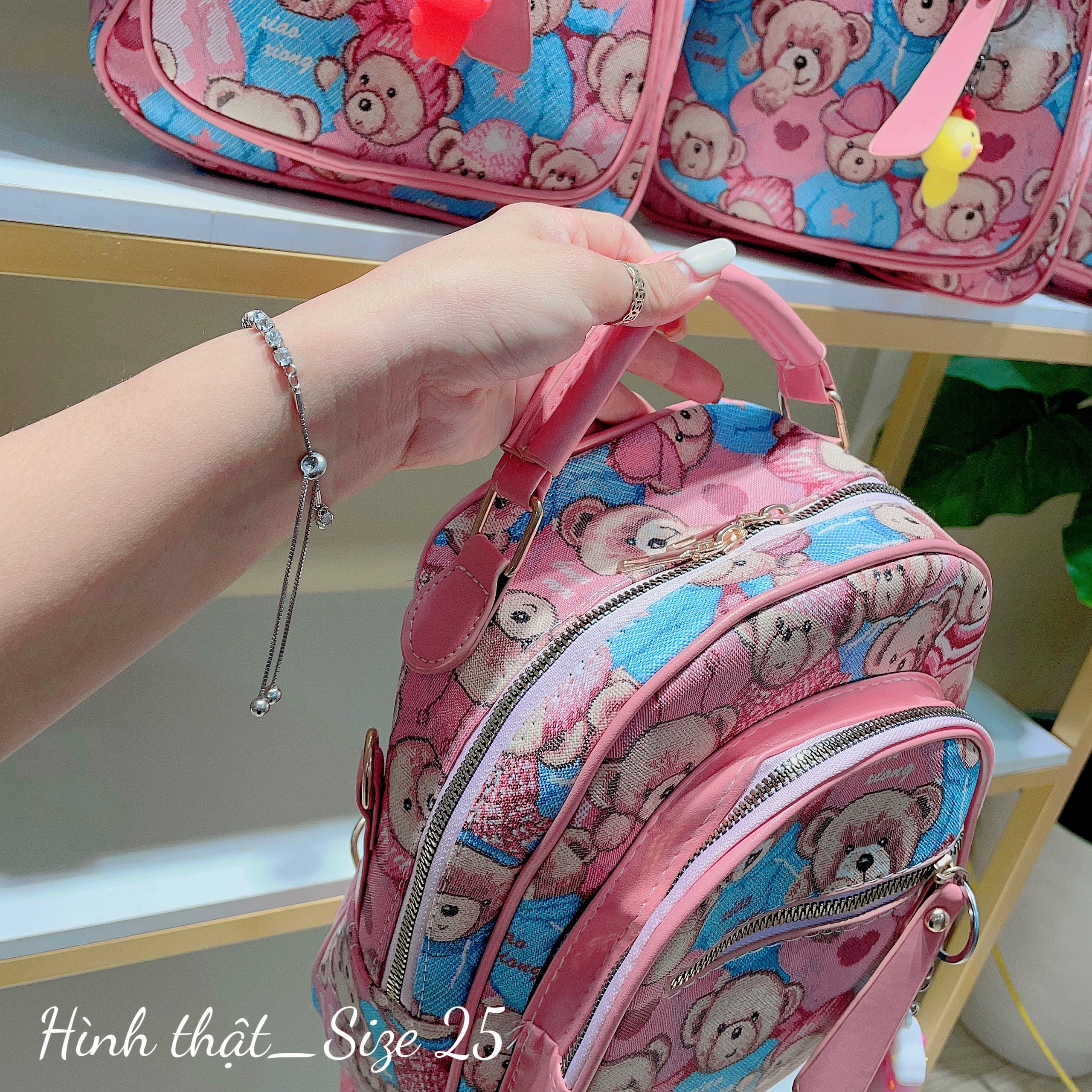 BaLô Da Mềm Mini Hình Gấu Dễ Thương Cho Nữ