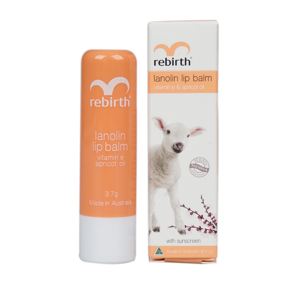 Son dưỡng môi cừu Rebirth lanolin lip balm 4g