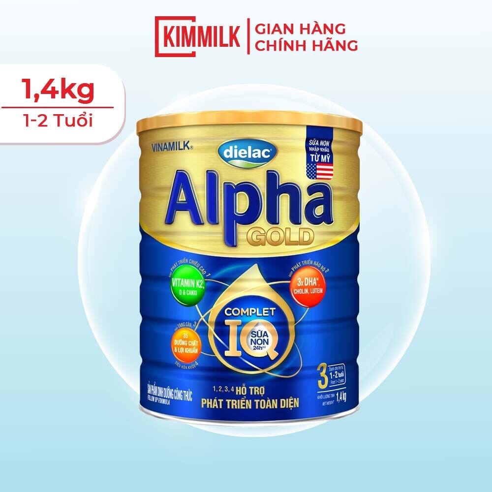 [Hoàn tiền 12%] Sữa Bột Dielac Alpha Gold IQ 3 1.4kg ( mẫu mới )