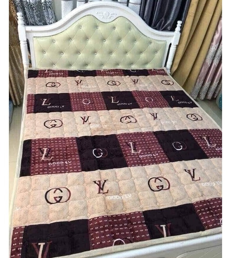 Thảm Nỉ Cừu Trải Giường/Trải Sàn Hoạ Tiết Đa Năng M6/M8 - Bông Trắng Tự Nhiên