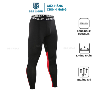 Legging nam PRO COMBAT QL06 dài họa tiết đỏ, Quần giữ nhiệt thể thao nam chuyên tập GYM (màu đen) thumbnail