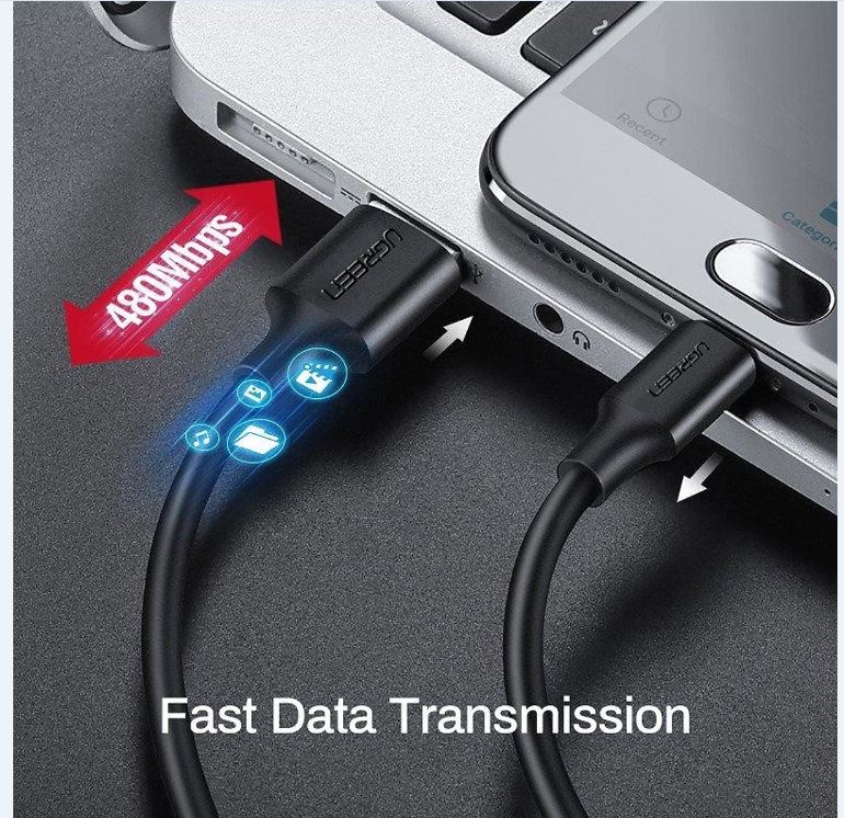 Cáp sạc USB 2.0 to Micro USB UGREEN (60134 0.25m,60135 0.5m,60137 1.5M, 60138 2M,60827 3m) Chính Hãng