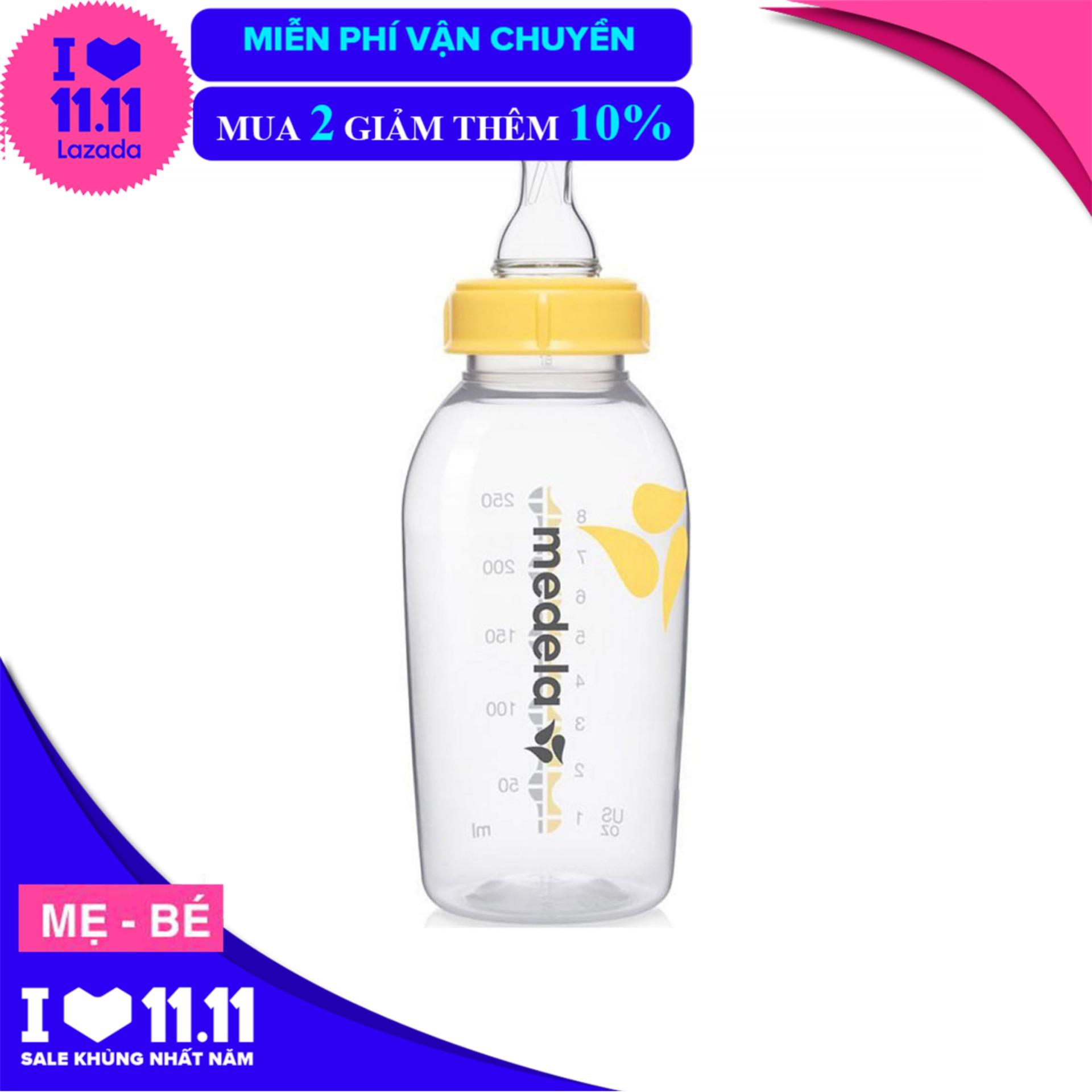 Bình sữa Medela 150 ml, ty mềm nhất cho trẻ sơ sinh