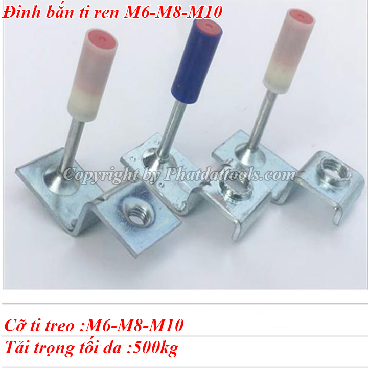 Tắc kê nổ treo ti M6-M8-M10 cho máy bắn ti trần-Hộp 100 cái-Hàng cao cấp không xịt-Tùy chọn size