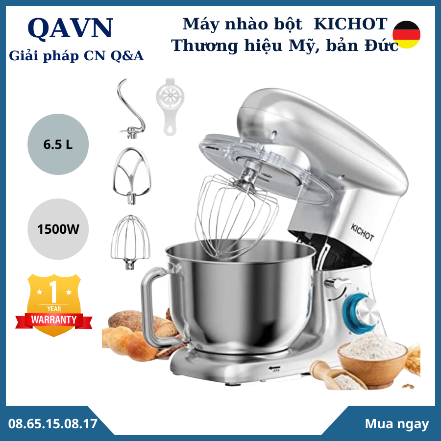 (thương hiệu Mỹ) Máy trộn bột ACEKOOL 7L 1400W - đánh kem, đánh trứng hiệu quả