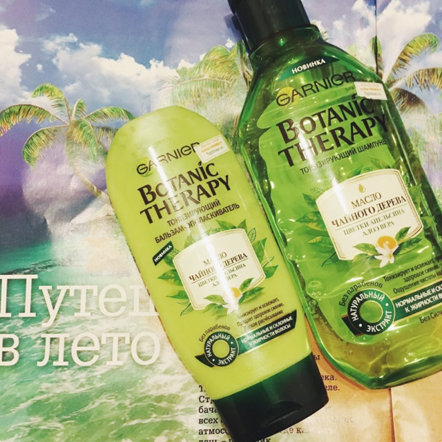 Gội xả Garnier Botanic Therapy Tea Tree làm sạch sâu, kiềm dầu