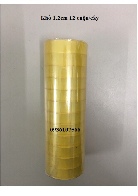 Băng dính nhỏ bản 1.2 cm hoặc 1.8cm / Băng dính văn phòng Dày 10Y - 1 cuộn