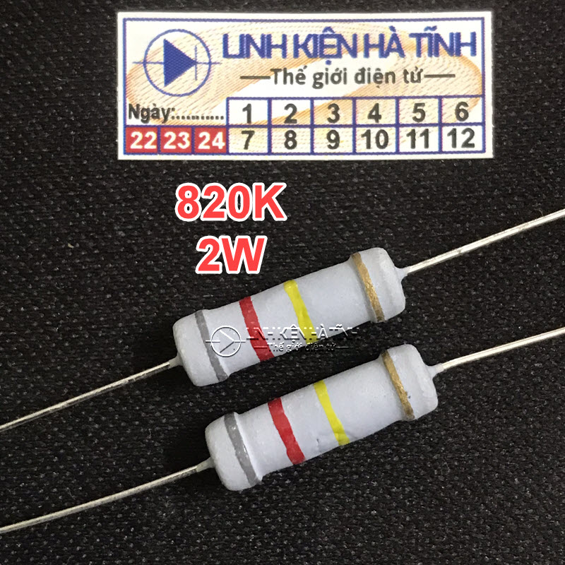 Túi 20 con điện trở 2w 820k