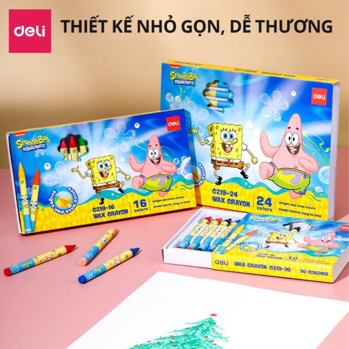 Bút Sáp Màu Nến Bọt Biển Cho Bé Deli - 16/24 Màu Tươi Đậm Ít Vụn An Toàn Với Trẻ Nhỏ Học Sinh Tô Màu Vẽ Tranh Mỹ Thuật - Hình ảnh 6