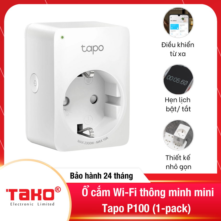 Tp-Link P100 Smart Socket, Remote Control – On/Off Connected Devices, Set Schedule – Timer, Remote Mode – Automatically Turn Device On And Off At Different Times To Make Someone Feel At Home.