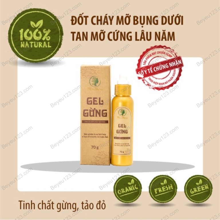 Gel gừng tan mỡ giảm eo 70g - An toàn cho Mẹ sau sinh - Wonmom (Việt Nam)