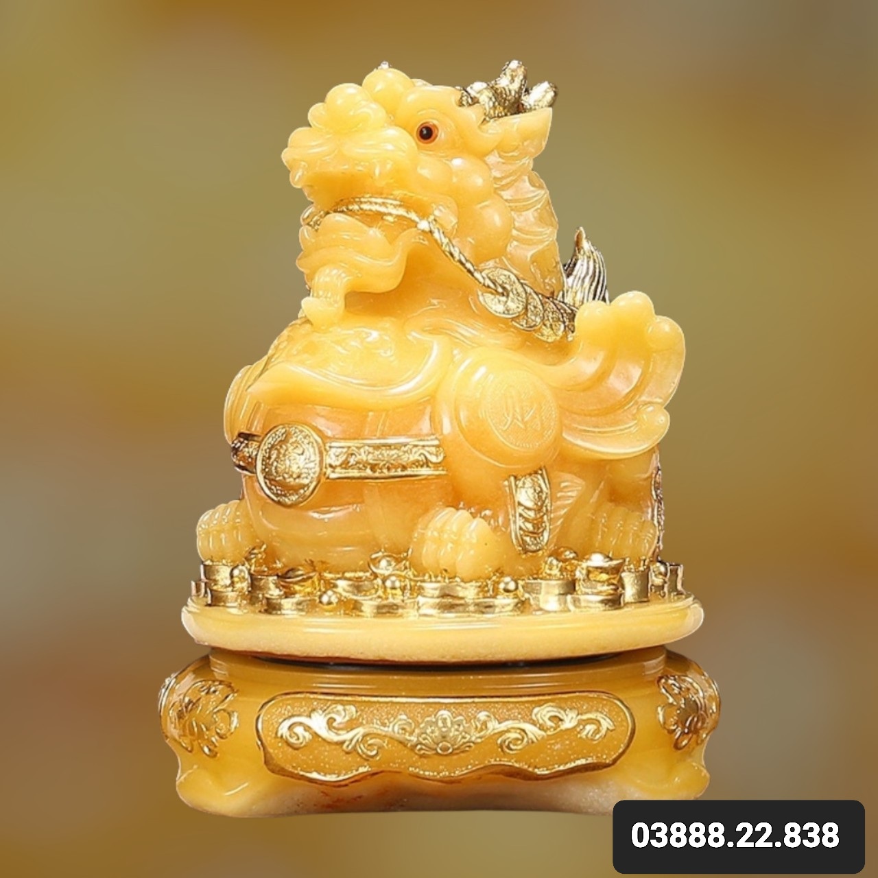 Phong Thủy Tỳ Hưu Đá màu vàng loại 1