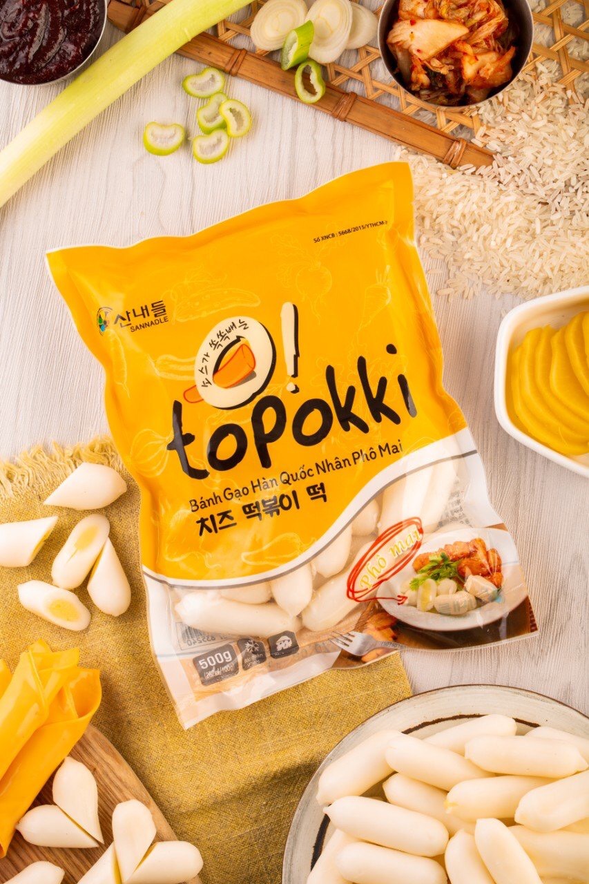 Comno bánh gạo nhân phô mai ( 500g bánh gạo phô mai 100g bột phô mai)