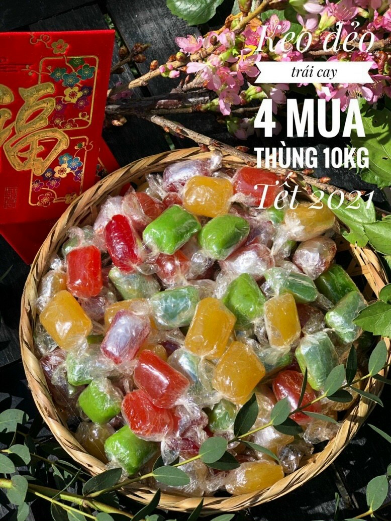 200G Mứt Kẹo Dẻo Trái Cây Bốn Mùa - Đồ Ăn Vặt rẻ miễn phí ship - Ăn Vặt - Bách hoá online -Uy Tín