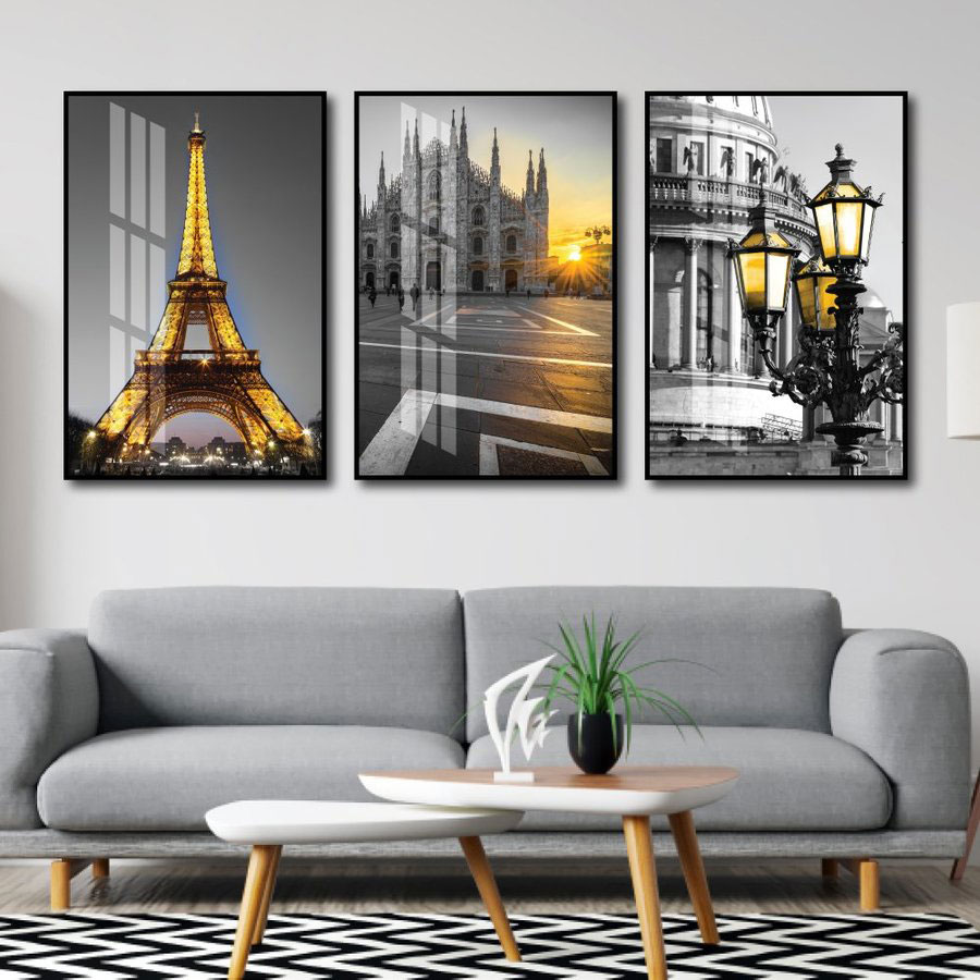 Tranh tráng gương treo tường cao cấp - tháp eiffel 2