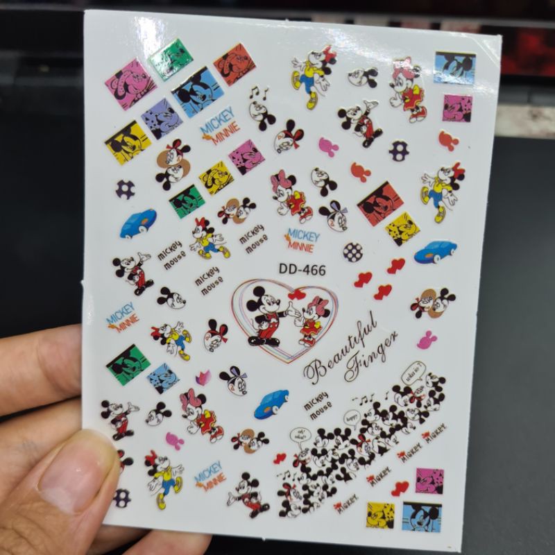 Stick dán móng trang trí hoạ tiết mickey MOON NAIL