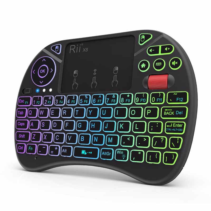 I8 Mini Wireless Keyboard Backlit 2.4G Air Mouse Remote Touchpad For TV Box PC