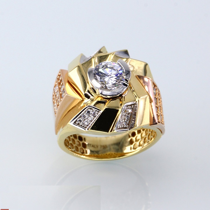 Nhẫn Nam Titan đính đá mạ 18k Đẳng Cấp Dân Chơi