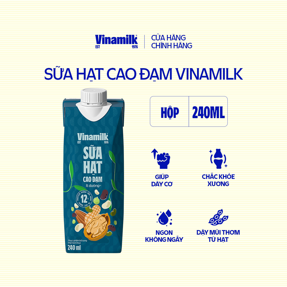 Sữa Hạt Cao Đạm Vinamilk - 6 Hộp 240ml