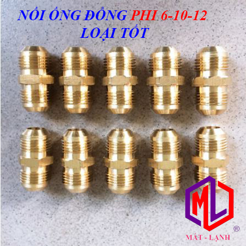 Nối ống đồng [DÀY TỐT] phi 6, 10, 12
