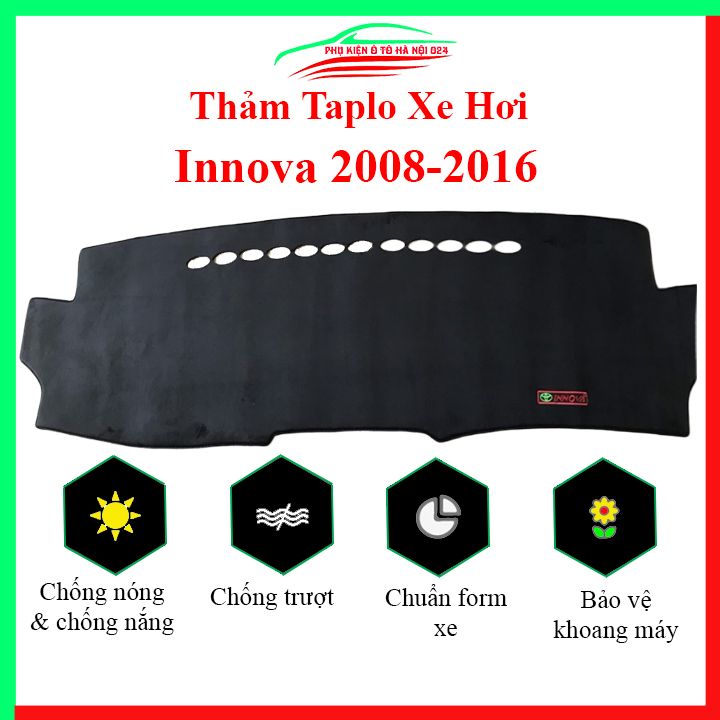 Thảm taplo ô tô Toyota Innova 2008-2016 cao cấp, thảm nhung lót taplo xe hơi chống nắng, cách nhiệt tốt