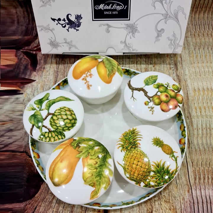 Khay mứt sứ Minh Long - khay mứt sứ