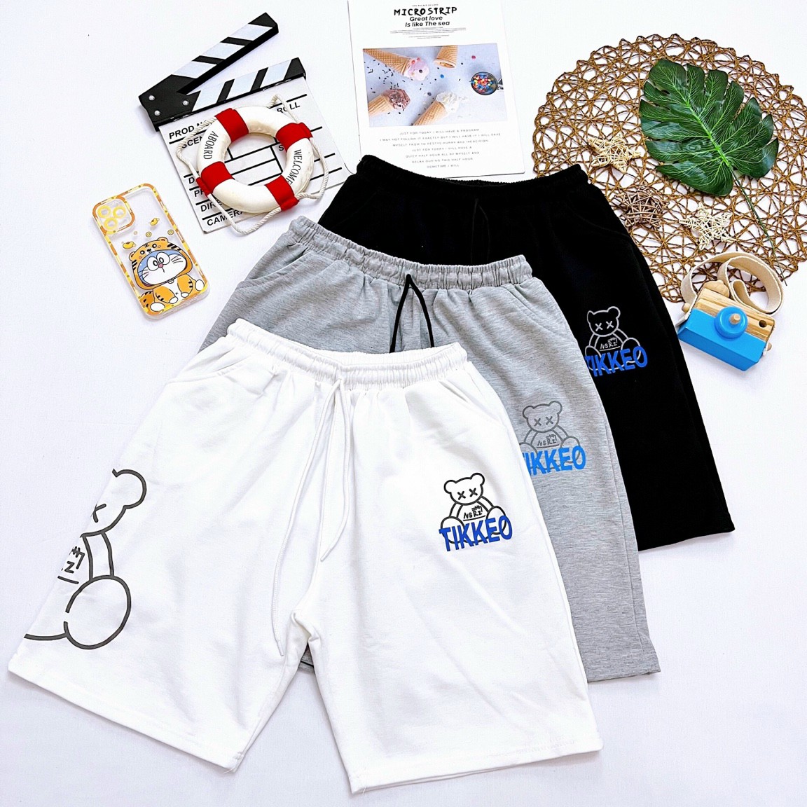 Quần short đùi hình gấu unisex