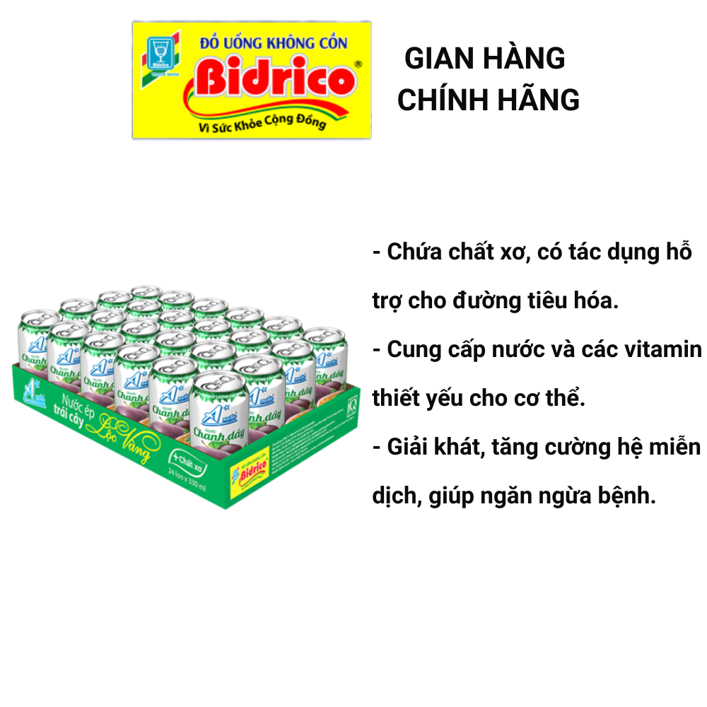 Nước Chanh Dây A*nuta ( Khay 24 lon 330ml ) - Sản phẩm của Bidrico