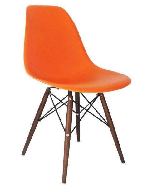 Kachi – COMBO 4 Ghế nhựa Eames chân gỗ FP-235 (E1) (màu cam)