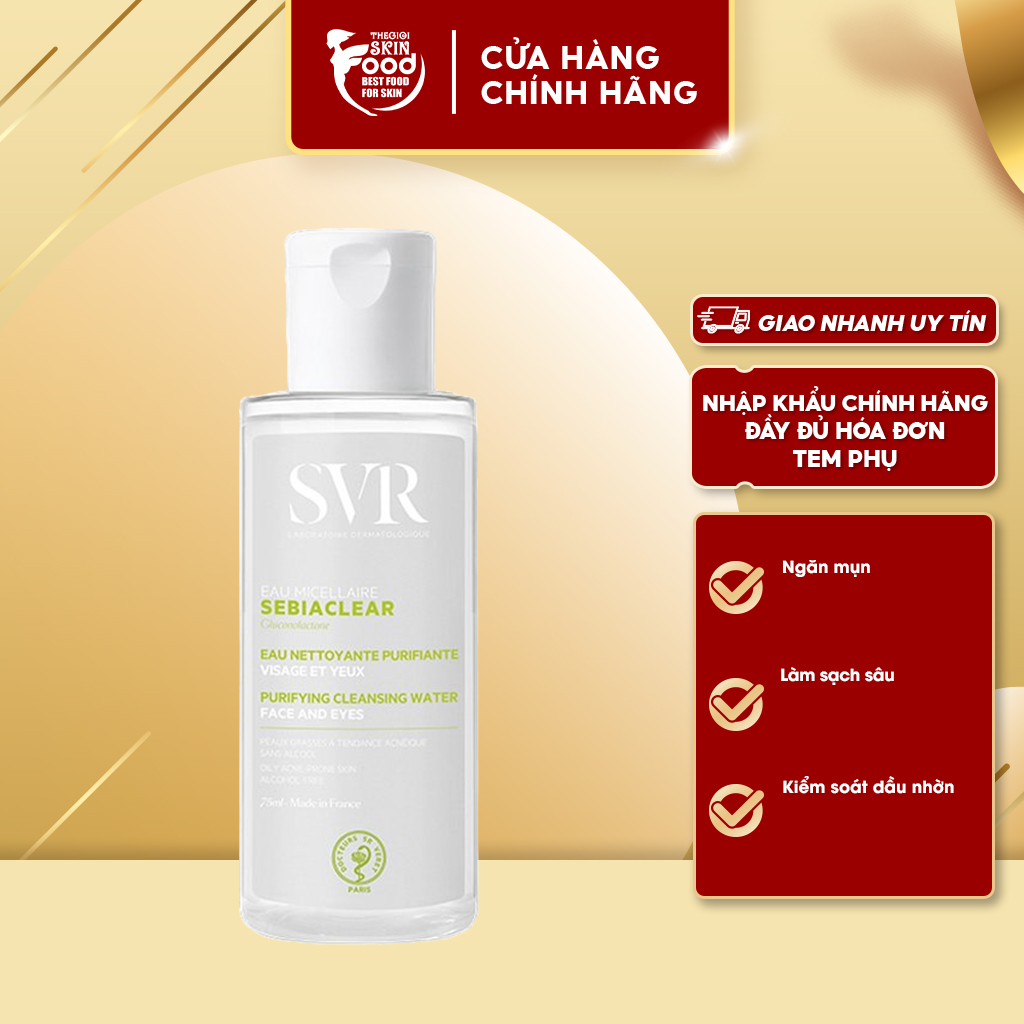 Nước Tẩy Trang Làm Sạch Sâu Loại Bỏ Dầu Nhờn SVR Sebiaclear Eau Micellaire